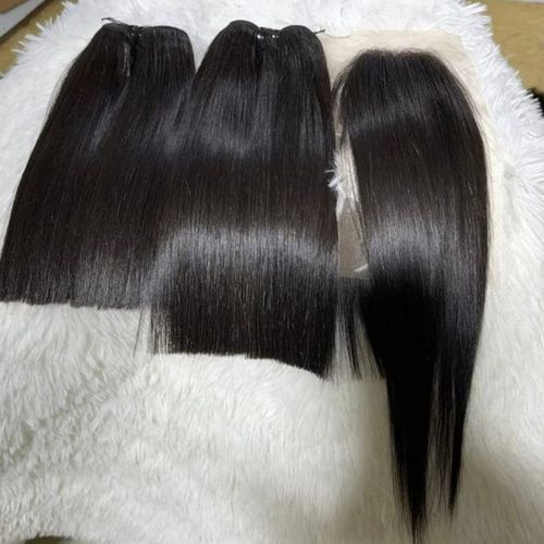 Natural Color Vietnam Bone Straight Hair With Closure