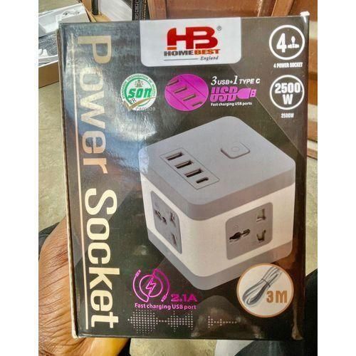 NEW CUBE 4-WAY 3 PORTS AND A TYPE-C EXTENSION SOCKET