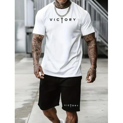 Mens Matching T-Shirt and Shorts Set 2 Piece Summer Short Sleeve Sweatsuits Co Ord Crewneck Shirts Jogging Shorts with Drawstring Athletic Top Bottoms Workout Sets Lapel Activewear Tracksuit