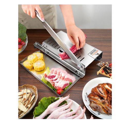 Heavy-Duty Stainless Steel Meat & Bone Guillotine Slicer – Multi-Purpose Kitchen & Commercial Cutter