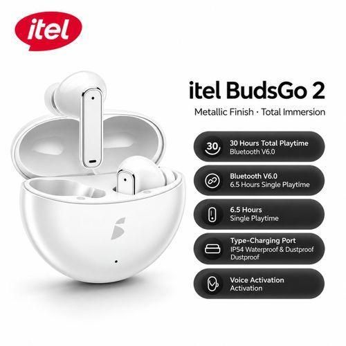 BudsGo 2 TWS Deep Bass BT 6.0 AI ENC Clear Call, 30 Hour Playtimme, Premium Metallic Earbuds