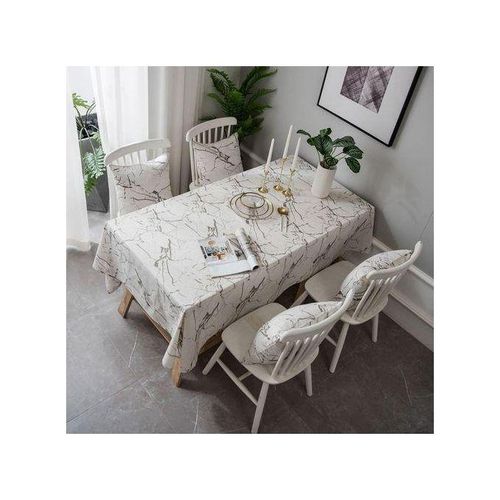 Marble Pattern Minimalist Tablecloth Cover Table Cloth Cotton Linen Dust-proof Cabinet Cloth-60x60cmWhite