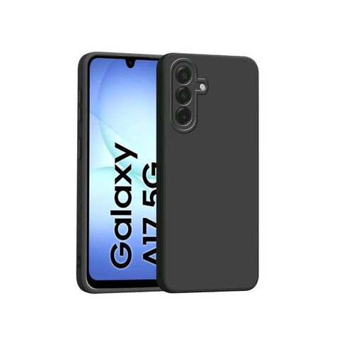 Samsung A17 Silicone Phone Case & Pouch With Camera Protection - Scratch Resistance, Shockproof Protective Case (SAMSUNG) - ( Black )