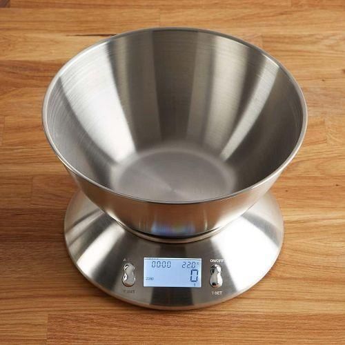 Stainless Steel Digital Kitchen Scale With Removable Bowl – 1g Precision, Multi-Use Weighing Scale For Kitchen, Hair & Wig Measurement