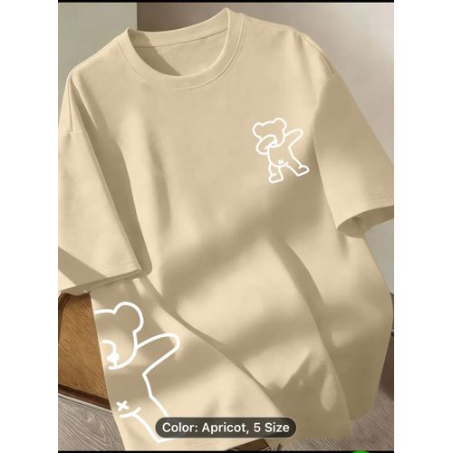 round-neck t-shirt characterized by a distinctive cartoon bear print, often referred to as a dabbing bear