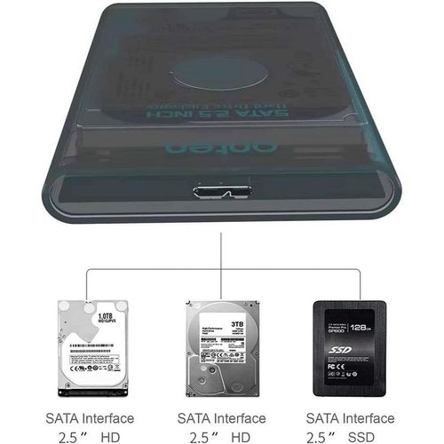 OTN-UHD2 USB 3.0 to 2.5 inch Transparent HDD External Hard Drive Disk Case