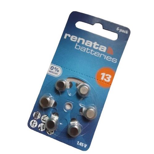 PR48 Button Cell ZA 13 Zinc Air Hearing Aid Batteries 1.45V - Pack of 6