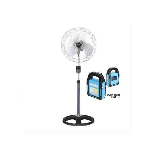 .Qasa 18" Standing Fan + Free SOLAR TORCH