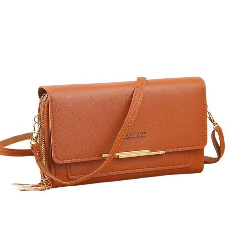 Brown portable ladies women casual crossbody purse