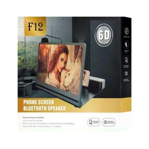 F12 12-Inch 6D HD 3D Mobile Phone Screen Amplifier Magnifier With Built-In Bluetooth Speaker & Eye Protection