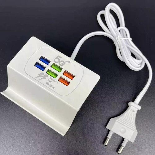 Original 5G 6 USB Ports High Speed Socket Stand Charger – White