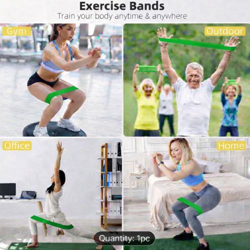 Adjustable Stackable Fitness Resistance Bands - Black Latex Workout Bands for Core, Hip Lift, Leg Strength & Stretching (Portable)