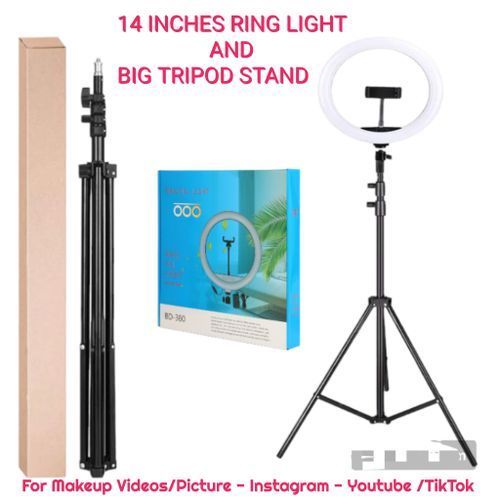 14 Inches Ring Light With Phone Holder & Tripod Stand