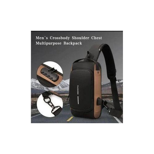 Men's Brown Leather Crossbody Bag - Casual Vintage Style