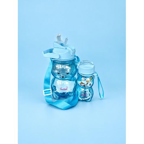 2in1 Large Capacity Fancy Back To School Water Bottle With Straw + 3DStickers + Strap