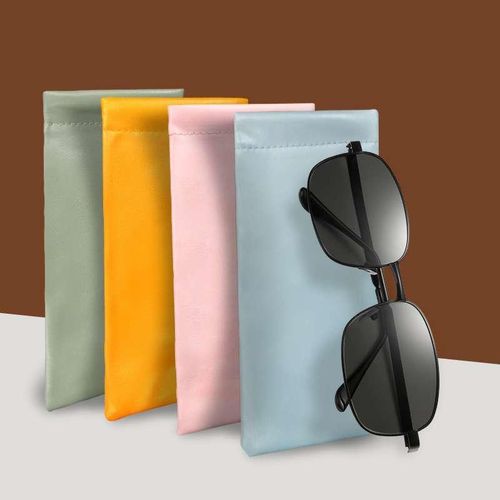 Soft Leather Sunglasses Case – Portable Eyeglasses Storage Pouch with Automatic Closure for Men & Women