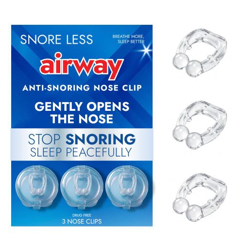 AirWay Nasal Dilator Snoring Solution, 3 Pack, Snore Less & Sleep Better, Nasal Strip Alternative, Comfortable Breathing Aids for Better Sleep & Improved Airflow