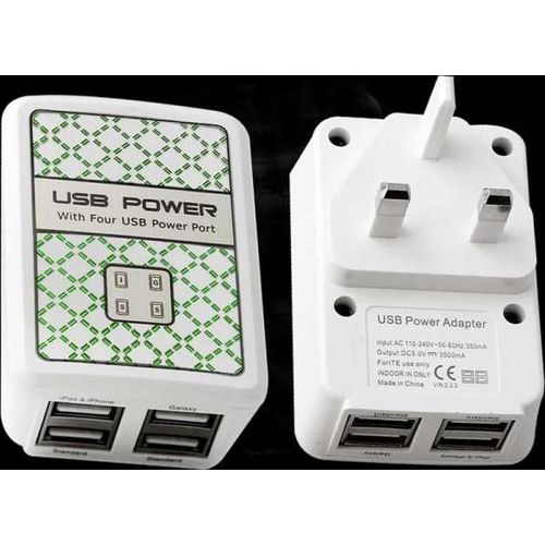 SUPER CHARGE Charger With 4 USB Ports For Phones Tablets