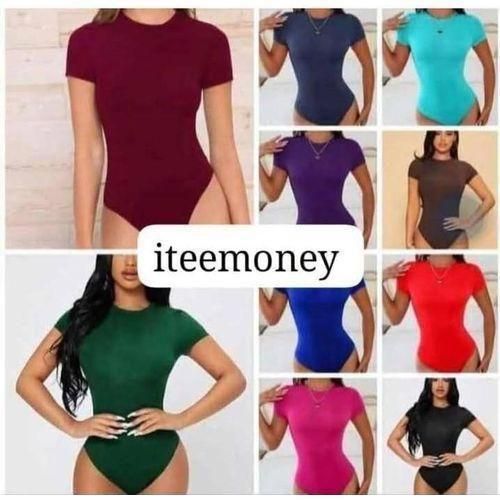 1 pc Ladies shortseleve bodysuit classic charm Crop Top multicolor