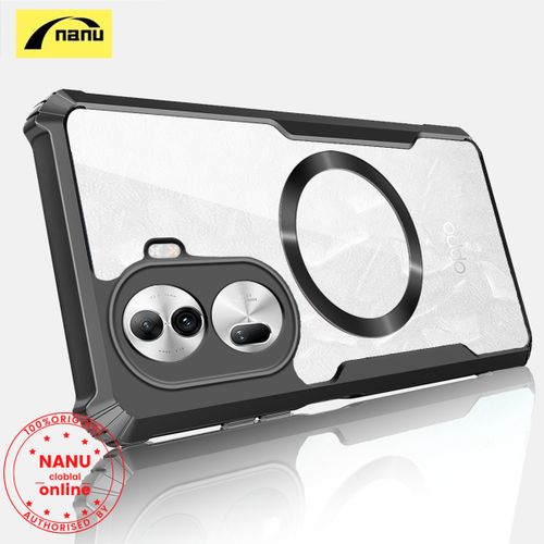 For OPPO Reno 11 Pro 5G Magnetic Attraction Case Shockproof Transparent Back Acrylic Cover Soft Protection Phone Shell