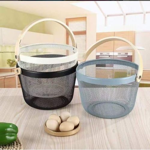 Steel storage organizer basket