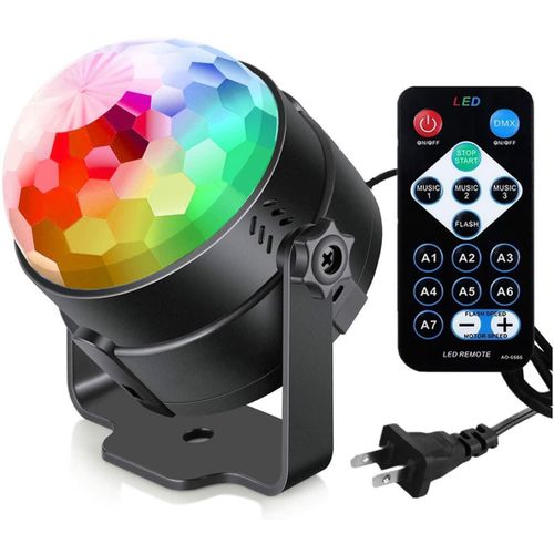 7-Mode Disco Ball Strobe Lamp LED Light Source Remote Control Party Lights for DJ Dance Birthday Festival Decor
