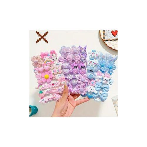Girls' Cute Cartoon Hair Ties, Fabric And Pvc Hair Additions with Bows, Flowers And Cartoon Elements, Cute And Stylish Hair Clips, Colorful Fashion Additions