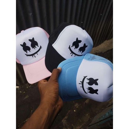 Unisex Marshmello Drip Smiley Face Trucker Cap - Pack of 3