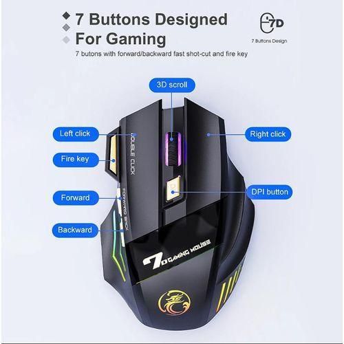 Wireless Gaming Mouse, Rechargeable Gaming Mouse, Wireless RGB Gaming Mouse, RGB Gaming Mouse, RGB Wireless Mouse, 3200 DPI Gaming Mouse, 3200 DPI Wireless Mouse