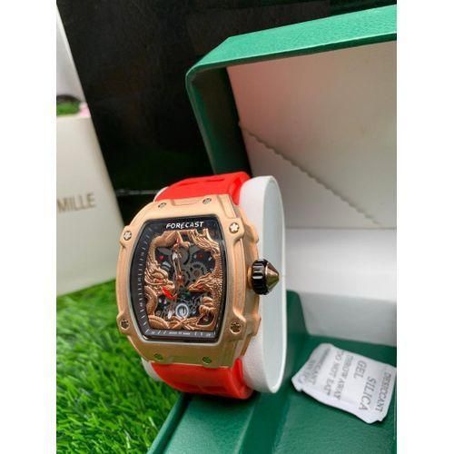 Super Premium Sophisticated Big Engine Red Designer Wristwatch