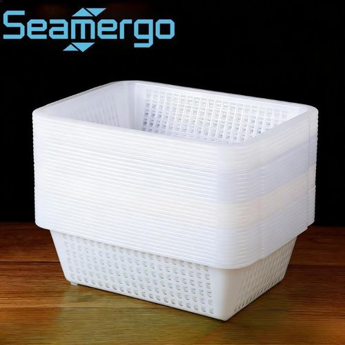 Seamergo 5PCS Stackable Ventilated Plastic Mesh Storage Basket Multipurpose Home Sundries Organizer