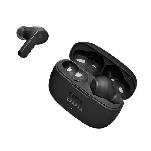 JBL Wave 200TWS True Wireless In-Ear Bluetooth Headphones In Black With Built-in Microphone Music Streaming Up To 20 Hours Includes Charging Case