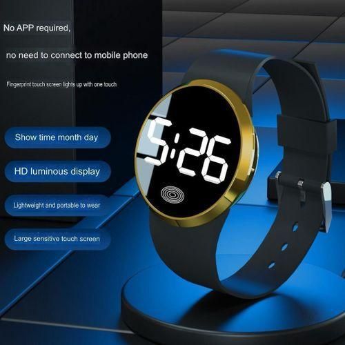 New Round 3D Touch Screen Smart Wrist watch for men and women couples digital display - Gold