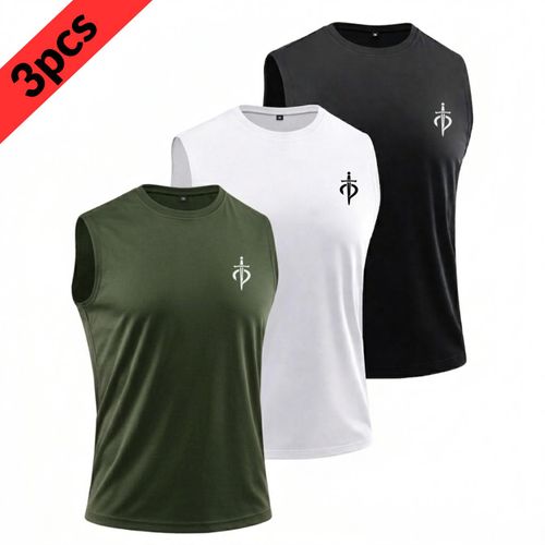 3-Pack Mens Sport Tank Top Breathable Quick-Dry Gym Running Outdoor