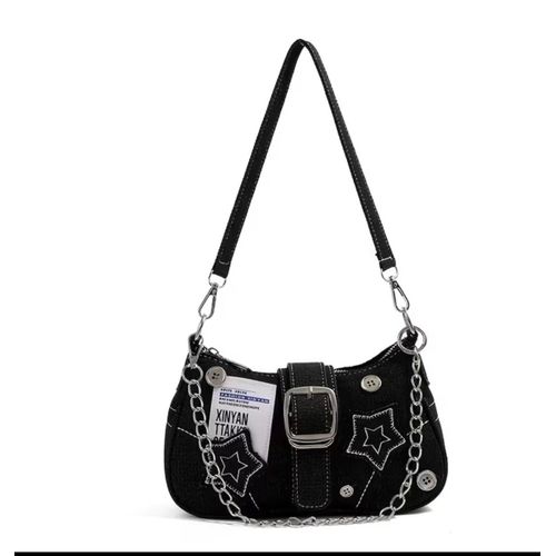 Casual Tote Bag, Y2K Style Crescent Underarm Bag with Unique Buckle Design and Cherry Charm, Perfect for Sweet and Sexy Women, Ideal for Daily Commute, Work, Leisure, Vacation Travel, and as a Gift