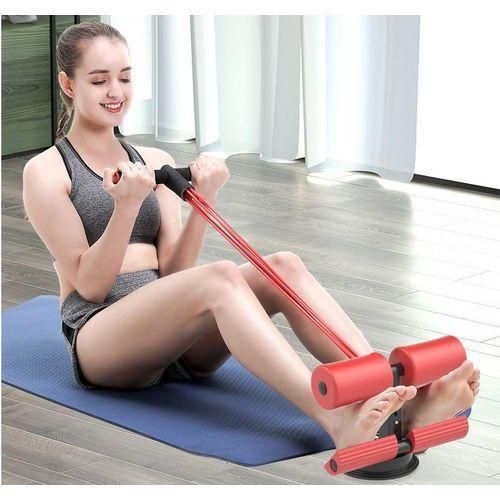 With Rope - Pink Adjustable Sit-ups and Push-ups, Abdominal curl bar for fitness multifunction exercise Strong suction base