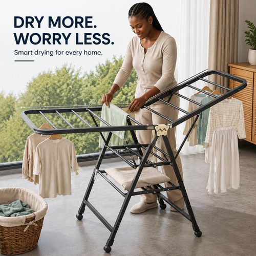 Original STRONG Clothes hanger rack dryer for clothes dryer for laundry baby cloth hanger baby cloth dryer Clothe line dryer cloth dryer hanger cloth drying hanger cloth dryer hanger stand Rollable dryer indoor/outdoor clothe hanger rack dryer