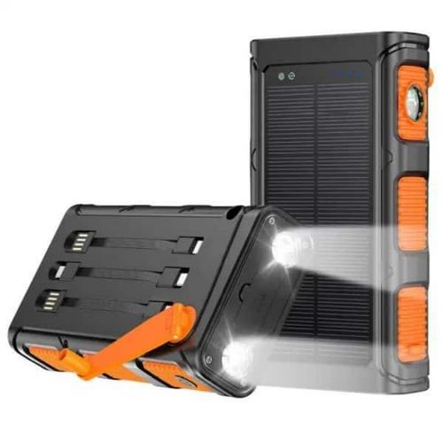 Fast Charging 30000mAh Solar Power Bank With Built-In Hand Crank And LED Flashlight PB5217