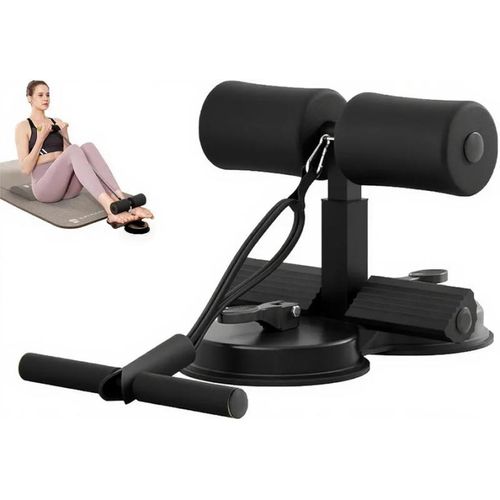 abs master sit up bar,sit ups foot holder with Elastic 2 Suction Cups and Pull Rope Portable Sit Up Assistant Device for Home Workout (black