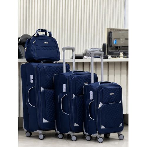 Blue Travel Luggage Box Plus Kit Bag - 4set
