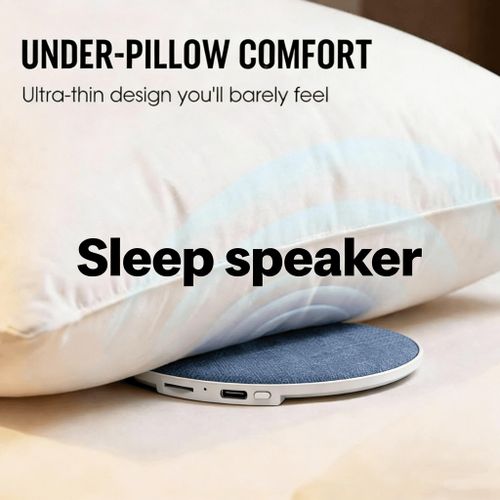 Wireless Earbuds Style Pillow Speaker for Sleeping – Flat Under Pillow, 3 White Noise Modes, Smart Auto Off Timer, for Side Sleeper (Blue)
