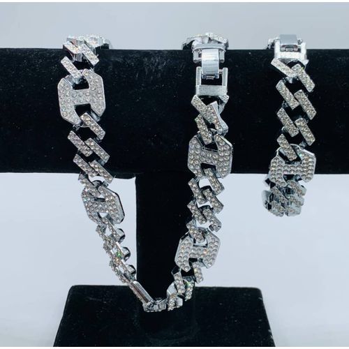 Blink Empire Iced Out Cuban Link Neckchain And Bracelet