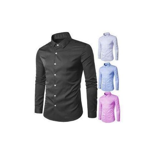 4-IN-1 High Quality Daily Office Long-Sleeve Shirt for Men Corporate Professional Business Wear