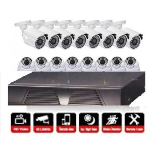 16channels Dvr 1080p + 8 Outdoors + 8 Indoors Cctv Cameras