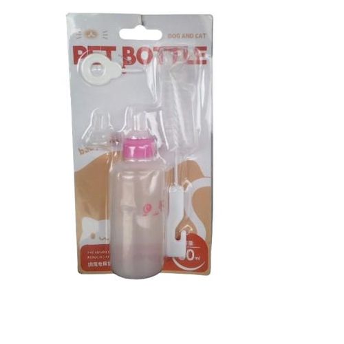 Feeding Bottle Replacement Nipples Kitten Puppy Set 60ml Pink