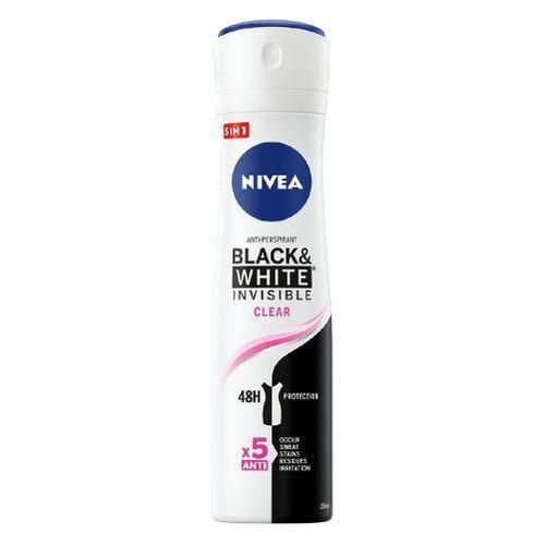 NIVEA Black & White Invisible Clear Anti-Perspirant Spray For Women 48h - 200ml (Pack Of 2)