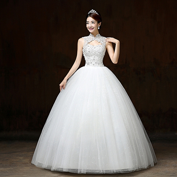 Princess Wedding Gown Lace Beach Ball Gown