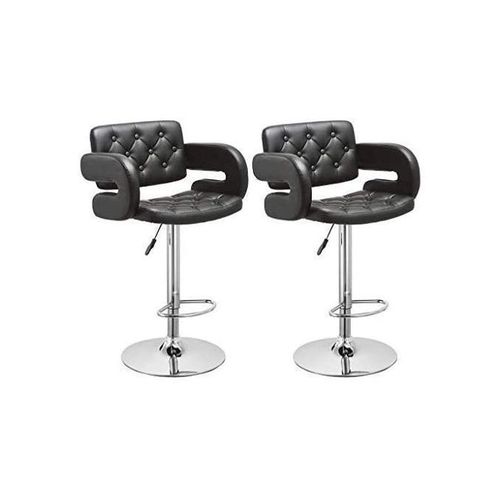 Large Comfy 360° Swivel Button Bar Stool - Set Of 2