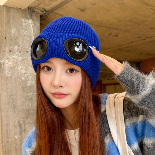Alien Eyes Knitted Head Warmer Beanie Goggles Beanie