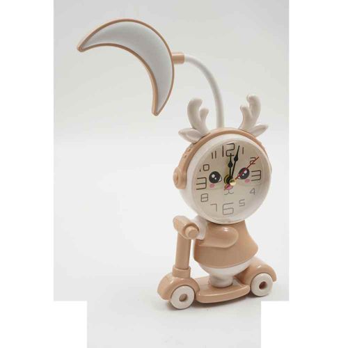 Cartoon Clock On Cycle With USB Charging Cable And Table Lamp